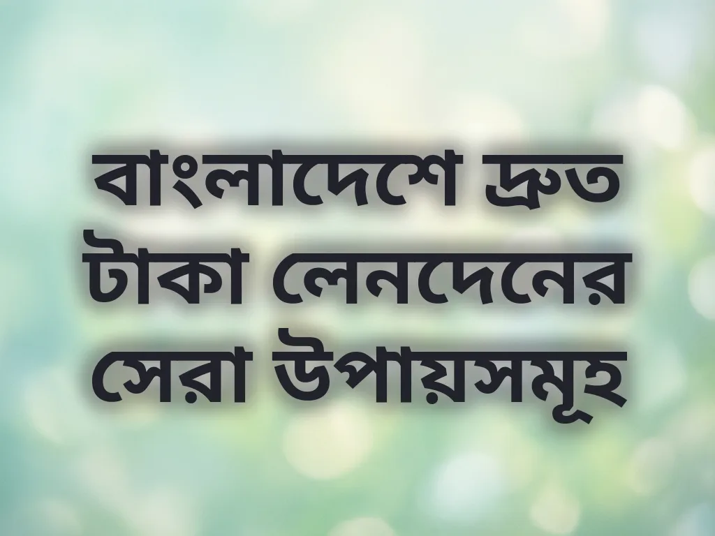 দ্রুত পেমেন্ট পদ্ধতি